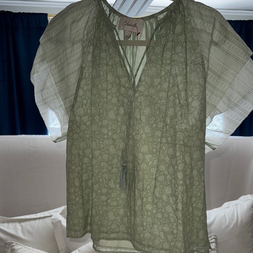 Cleobella Summer Green Blouse Size S